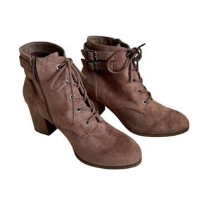 Madden Girl Faux Suede Lace Up Booties. Size 8M